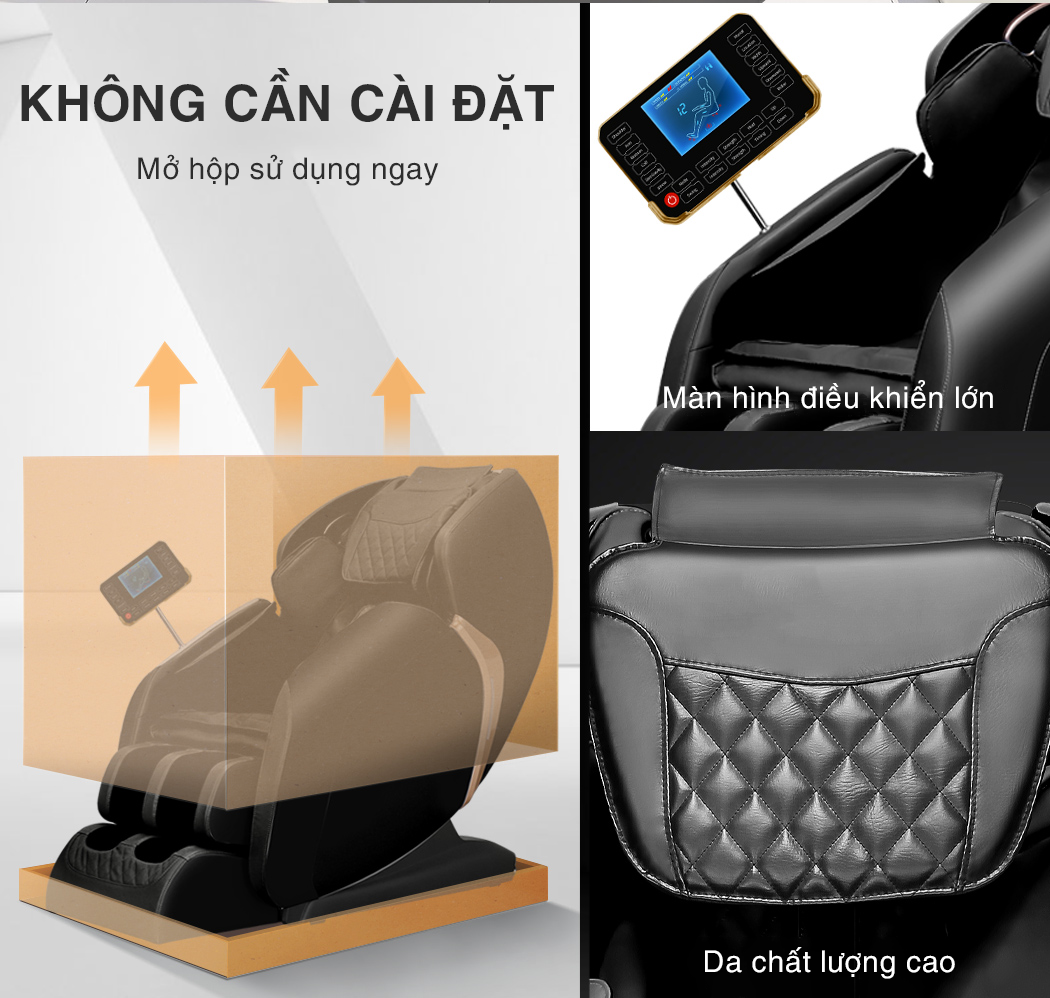 Sử dụng ghế massage dễ dàng, không cần lắp đặt