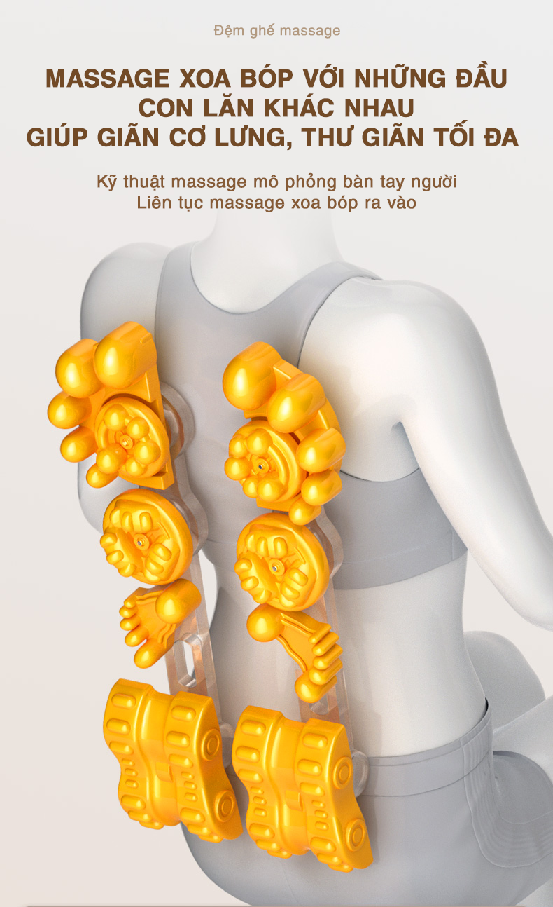 con lăn đệm ghế massage