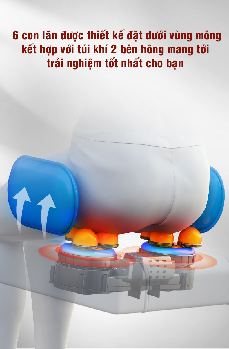 Con lăn dưới mông của ghế massage