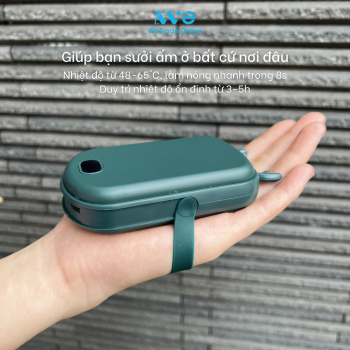 Máy sưởi cầm tay tích hợp sạc dự phòng hình hươu màu xanh