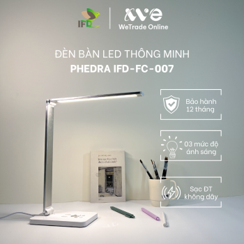 Đèn bàn LED thông minh sạc không dây PHEDRA IFD-FC-007