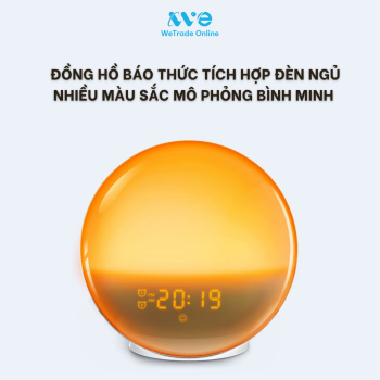 Đồng hồ báo thức tích hợp đèn ngủ nhiều sắc mô phỏng bình minh